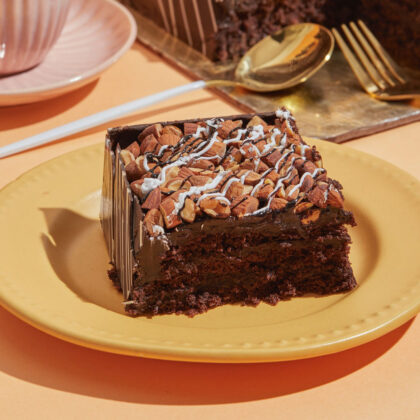 Fudge Almond Cake Slice