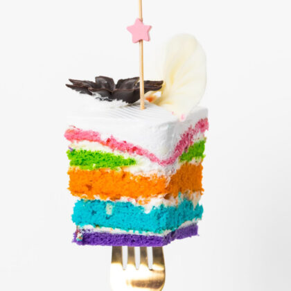 Rainbow Cake Slice
